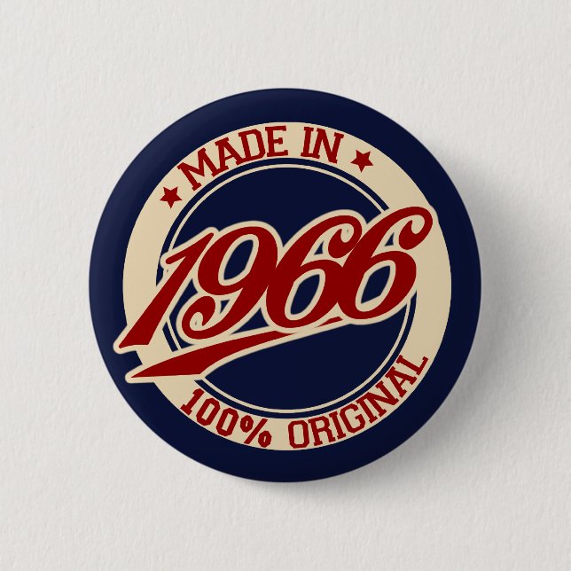 Made In 1966 6 Cm Round Badge (Front)