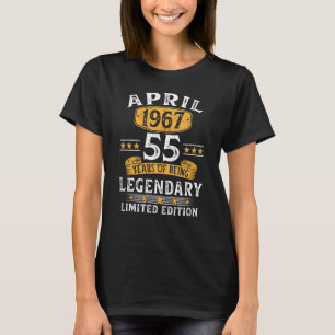 Made In 1967 55 Year Old April 1967 55th Birthday T-Shirt