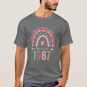 Made In 1967 55 Year Old Rainbow 55Th Birthday Gif T-Shirt