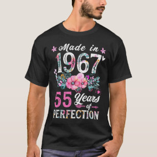 Made In 1967 Floral Vintage 55th birthday for Wom T-Shirt