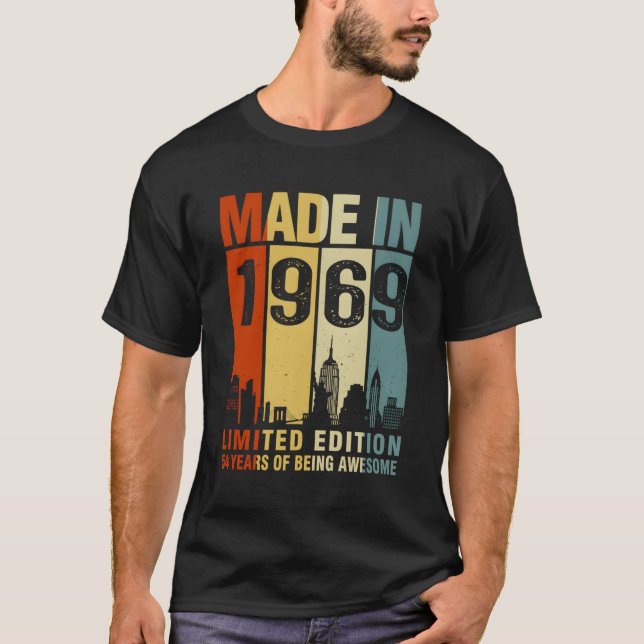 Made In 1969 54 Years Of Being Awesome T-Shirt (Front)
