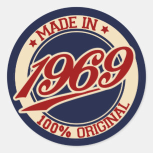 Made In 1969 Classic Round Sticker