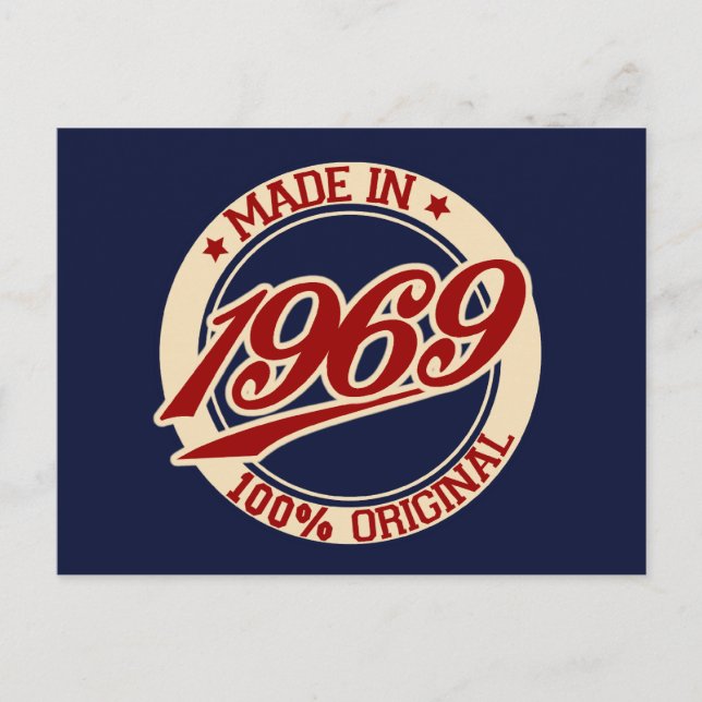 Made In 1969 Postcard (Front)