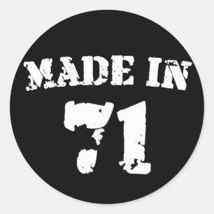 Made In 1971 Classic Round Sticker