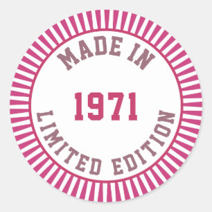 Made in 1971 classic round sticker