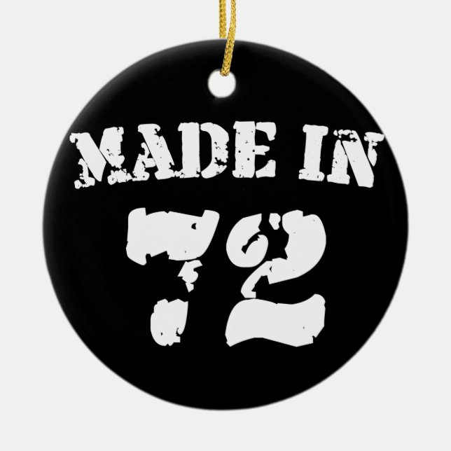Made In 1972 Ceramic Tree Decoration (Front)