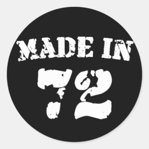 Made In 1972 Classic Round Sticker