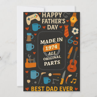 Made In 1974 All Original Parts Dad Gifts Father Invitation