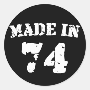 Made In 1974 Classic Round Sticker