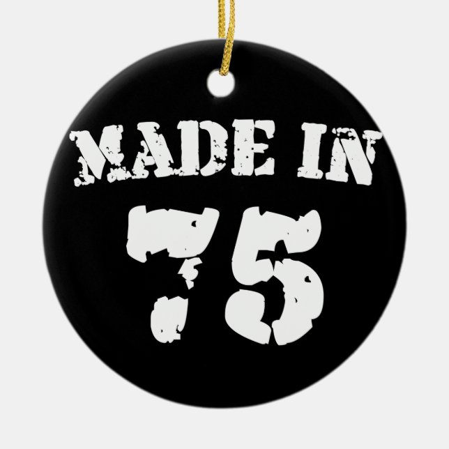 Made In 1975 Ceramic Tree Decoration (Front)