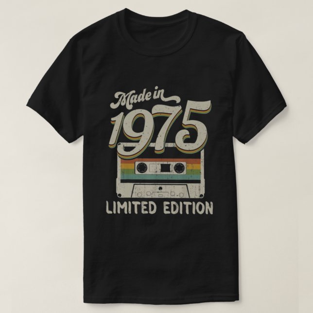 Made In 1975 Limited Cassette T-Shirt (Design Front)