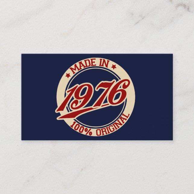 Made In 1976 Business Card (Front)
