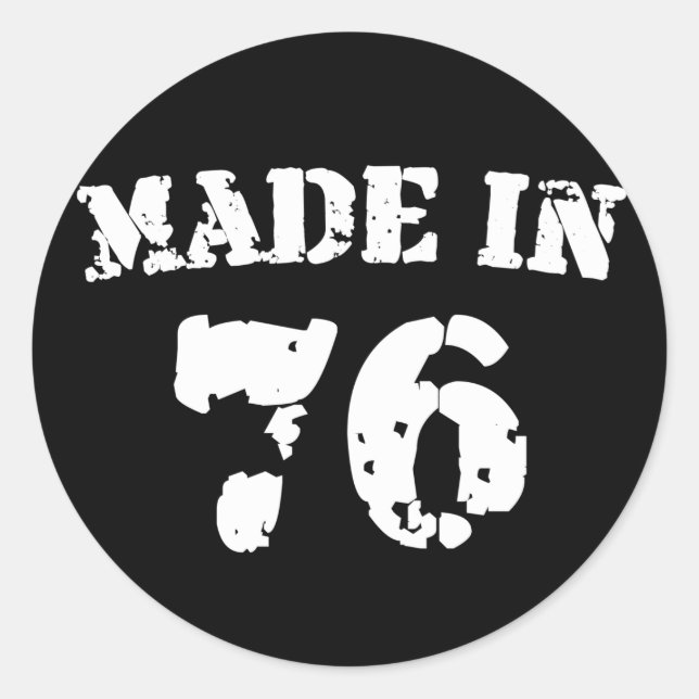 Made In 1976 Classic Round Sticker (Front)