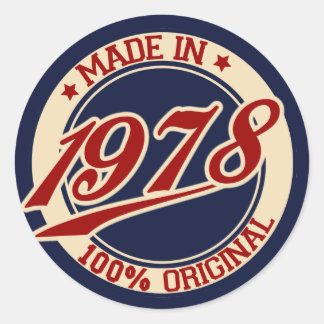 Made In 1978 Classic Round Sticker