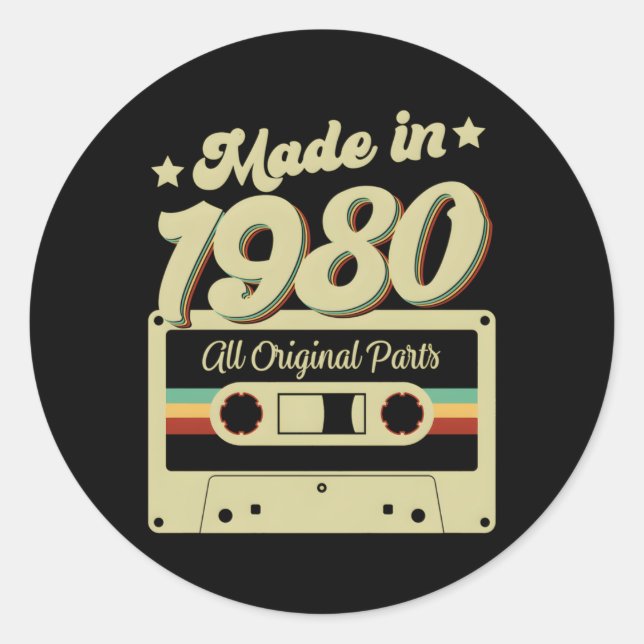 Made In 1980 All Original P 42 Classic Round Sticker (Front)