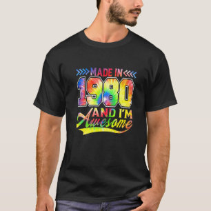 Made In 1980 And I'm Awesome Colour Spectrum Birth T-Shirt