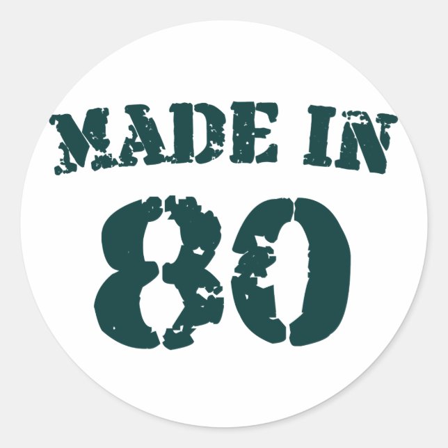 Made In 1980 Classic Round Sticker (Front)