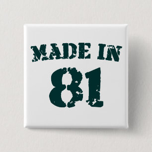 Made In 1981 15 Cm Square Badge