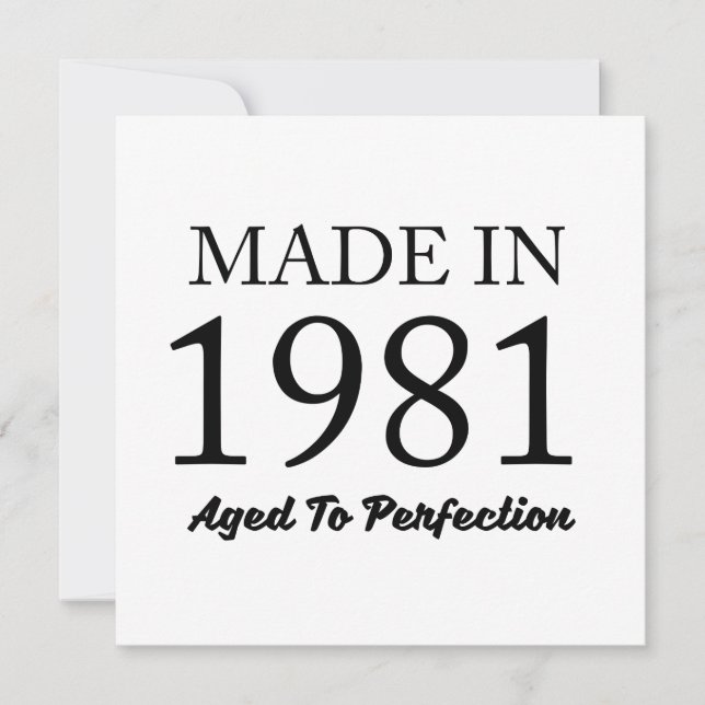 Made In 1981 Card (Front)