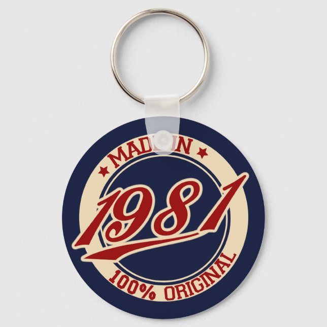 Made In 1981 Key Ring (Front)