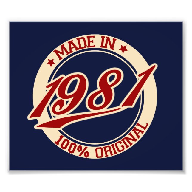Made In 1981 Photo Print (Front)