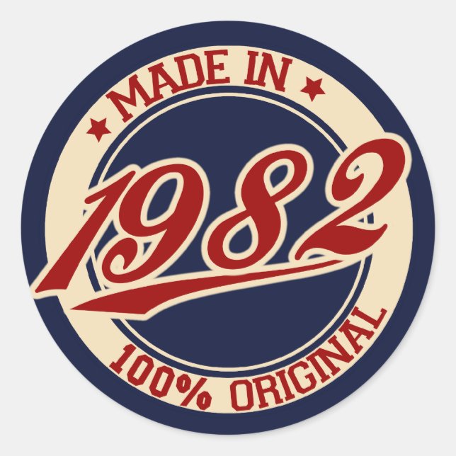 Made In 1982 Classic Round Sticker (Front)