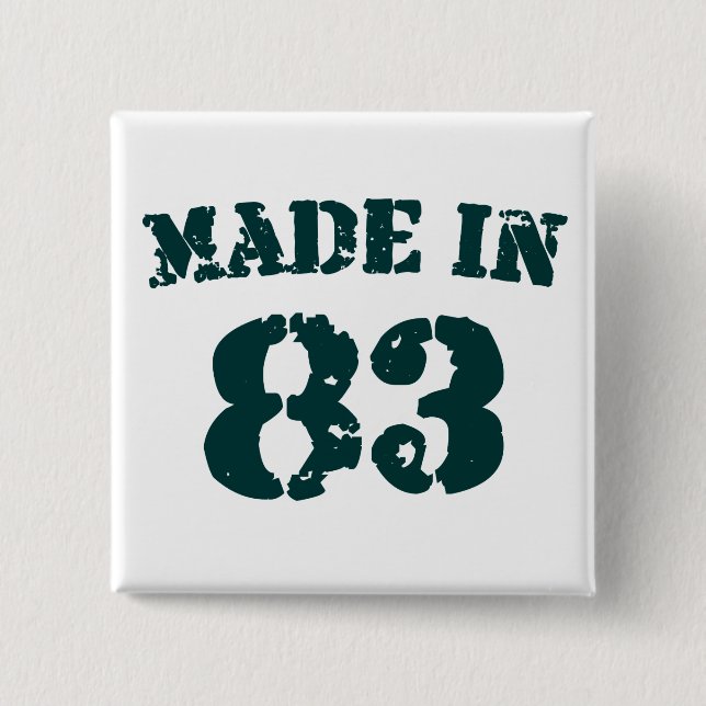 Made In 1983 15 Cm Square Badge (Front)