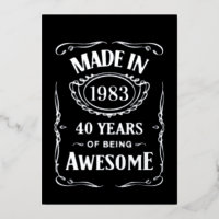 Made in 1983 40 years of being awesome 2023 bday