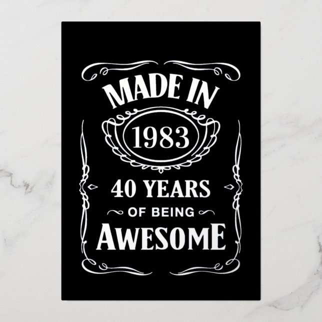 Made in 1983 40 years of being awesome 2023 bday (Front)