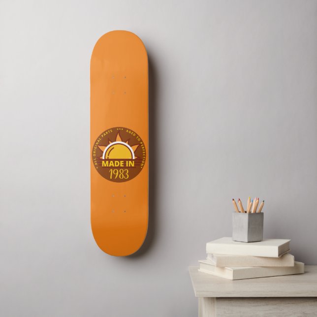 MADE IN 1983 funny birthday gift                   Skateboard (Wall Art)