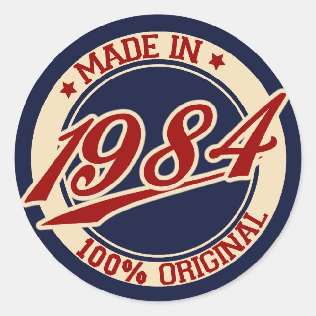 Made In 1984 Classic Round Sticker (Front)