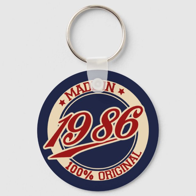 Made In 1986 Key Ring (Front)