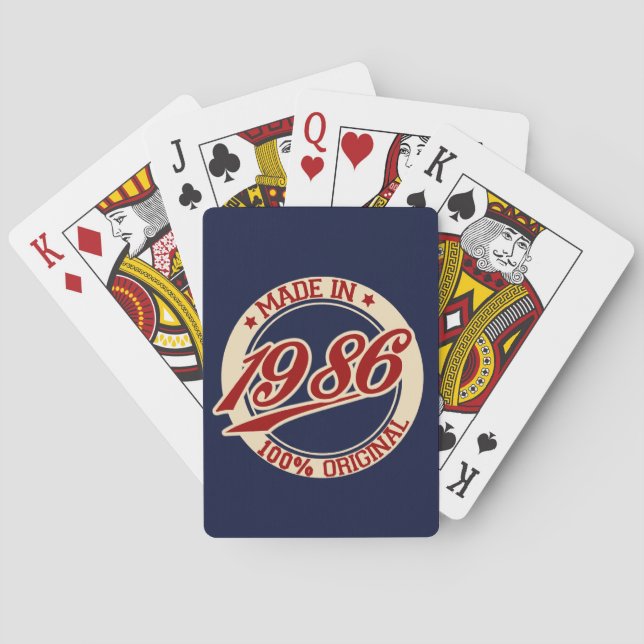 Made In 1986 Playing Cards (Back)
