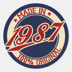 Made In 1987 Classic Round Sticker