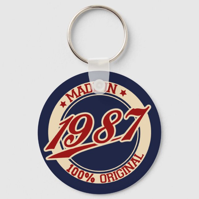 Made In 1987 Key Ring (Front)
