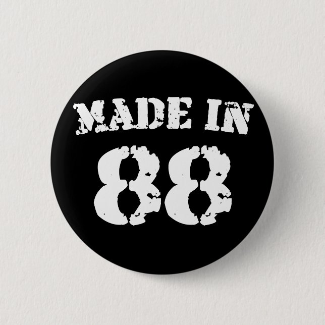 Made In 1988 6 Cm Round Badge (Front)