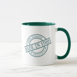 Made in 1989 Circular Stamp Style Logo Mug