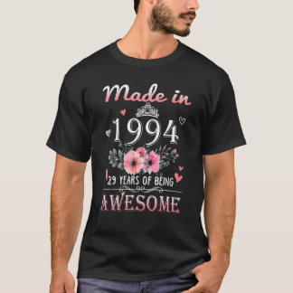 Made In 1994 Floral 29 Year Old 29th Birthday Wom T-Shirt