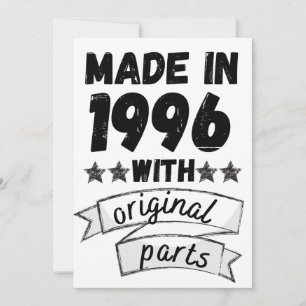 made in 1996 with original parts, thank you card