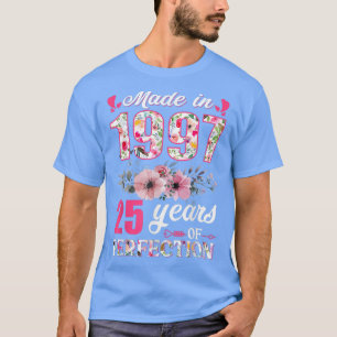Made In 1997 Floral 25 Year Old 25th Birthday Gift T-Shirt