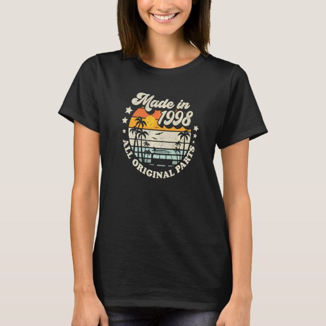 Made In 1998 All Original Parts Retro Style Sun  2 T-Shirt (Front)