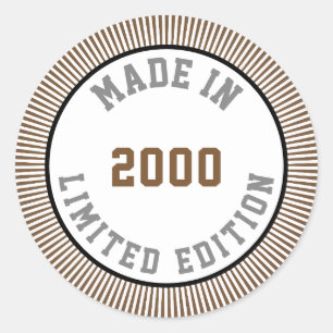 Made in 2000 classic round sticker