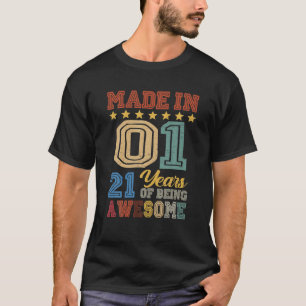 Made In 2001 Vintage 21 Years Being Awesome 21St B T-Shirt