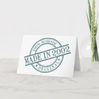 Made in 2002 Round Rubber Stamp Logo Birth Year