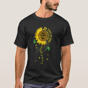 Made in 2002 Sunflower 21st Birthday   Women 21 Ye T-Shirt