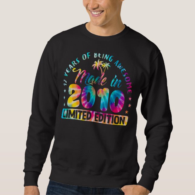 Made In 2010  12 Years Old 12th Birthday Sweatshirt (Front)