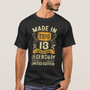 Made In 2010   13 Year Old 13th Birthday   T-Shirt