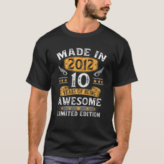 Made In 2012 10 Years Old Gifts 10Th Birthday Gift T-Shirt