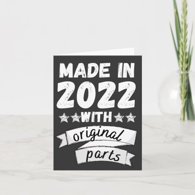 made in 2022 with original parts, note card (Front)
