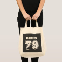 Made in 79 Funny Birthday Typography Black